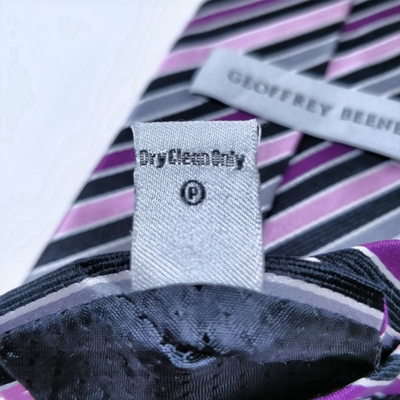 Geoffrey Beene Silk Tie Unique Beautiful Pink mult - Picture 4 of 5